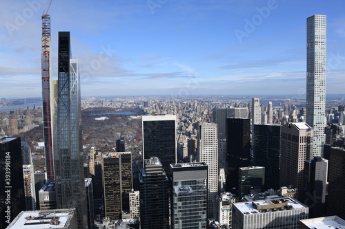 Der wundersch  ne Panorama Bilck zum Central Park und die Bezirke von New York Midtown  Upper East Side und Upper West Side in Manhattan.