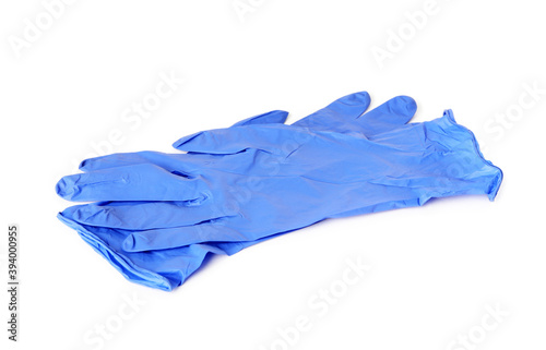 Pair of medical gloves isolated on white