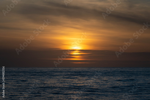 sunset at sea in greenland