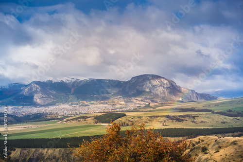 Rainbow by the Carretera Austral (the south road) landscape at Patagonia - Chile.
