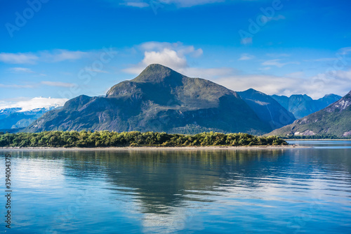 Landscape on the boat crossing between Puerto Chacabuco and Quellon, Patagonia - Chile. photo