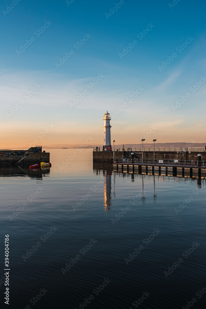Sunset over the pier at Leith.