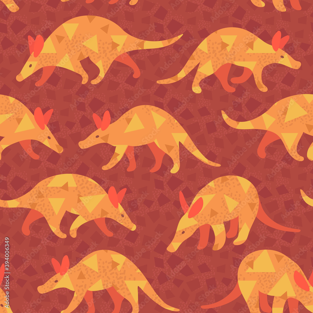Naklejka premium Aardvark seamless pattern