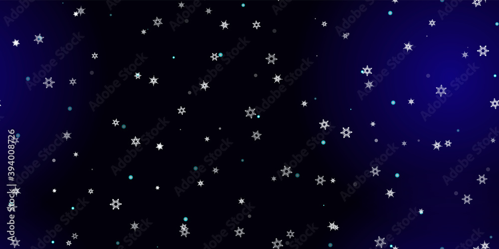 Fototapeta premium Falling Snowflakes seamless pattern flying snow