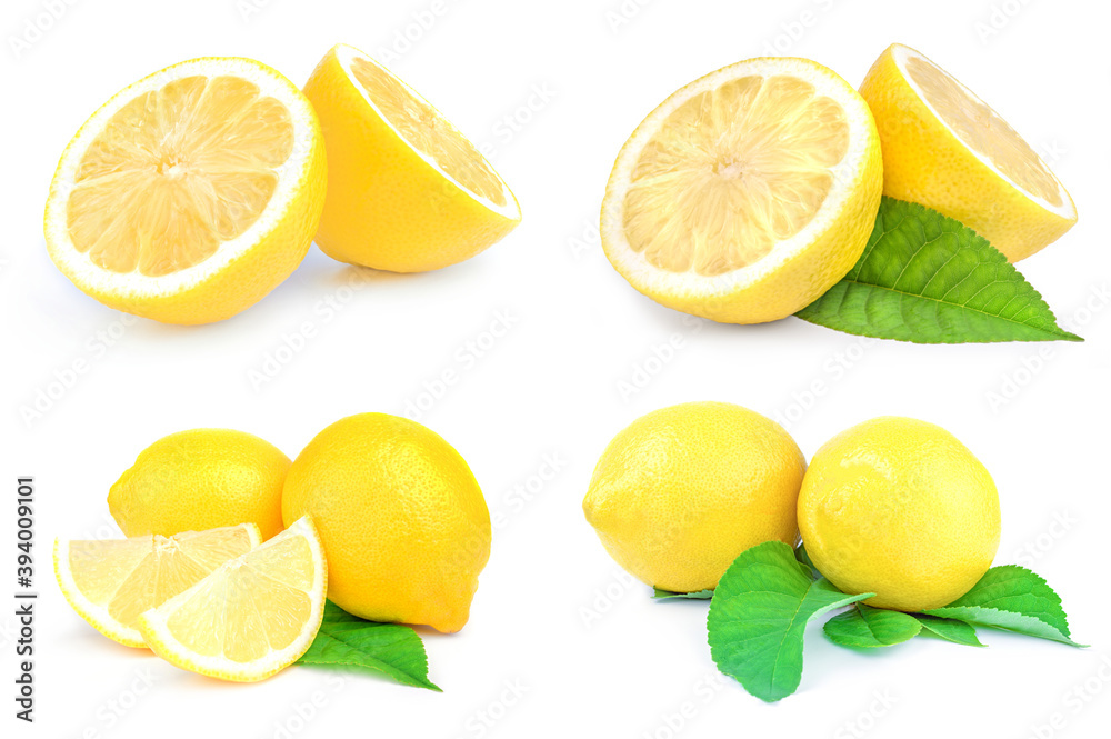 Group of limons isolated on white