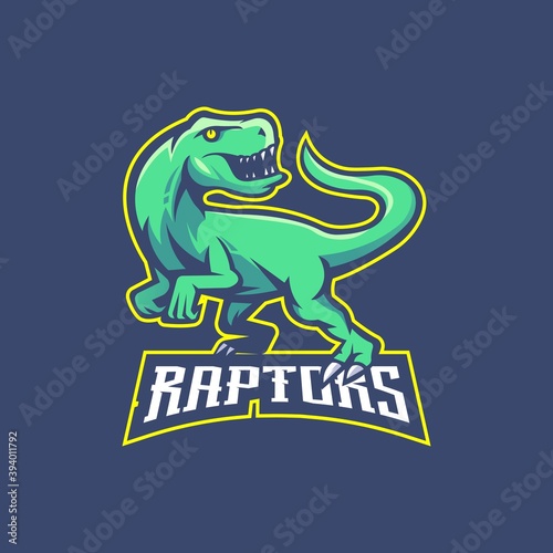 Raptors esport mascot logo design vector