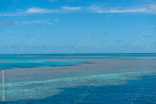 tropical sea and sky with coral reef © Elise