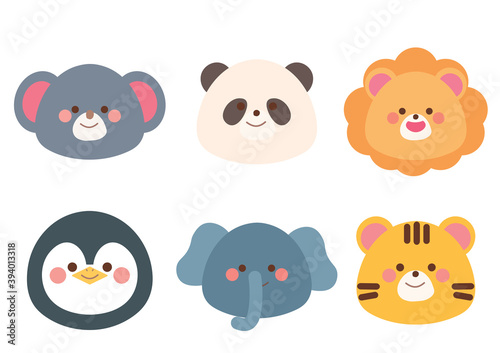 動物の顔アイコンセット