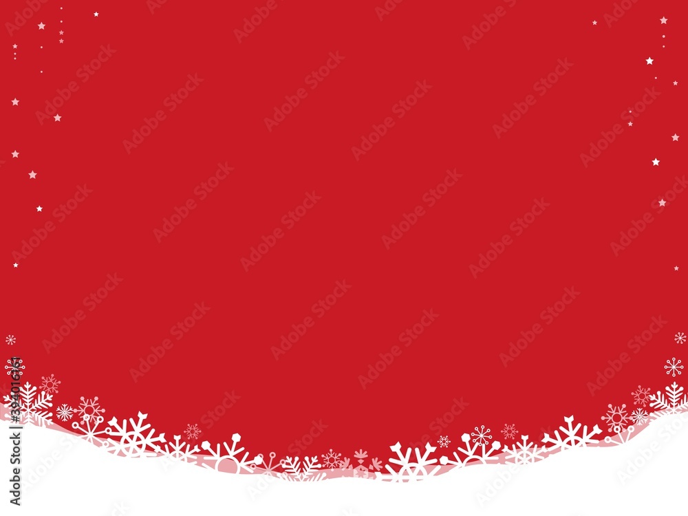 Merry Christmas Season's Greeting with white snow on red background Merry Christmas Season's Greeting with white snow on red background