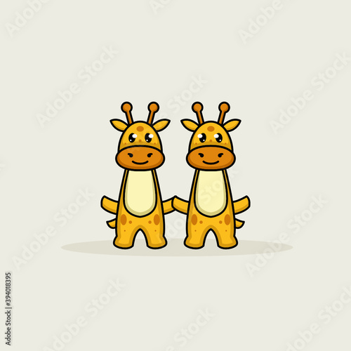 Couple giraffe in valentine day