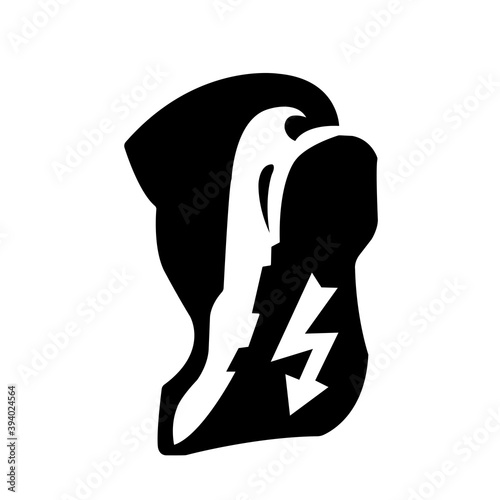 Antistatic Shoes Black Icon,Vector Illustration, Isolated On White Background Label. EPS10