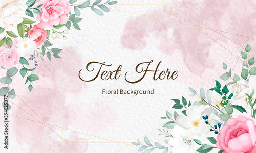 Beautiful soft floral and leaves background design