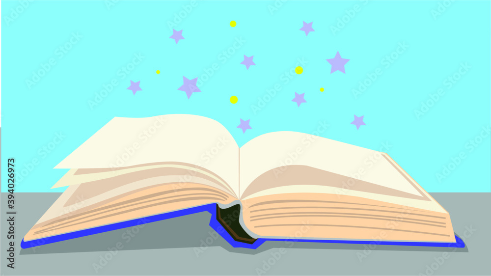 Flat vector illustration with book