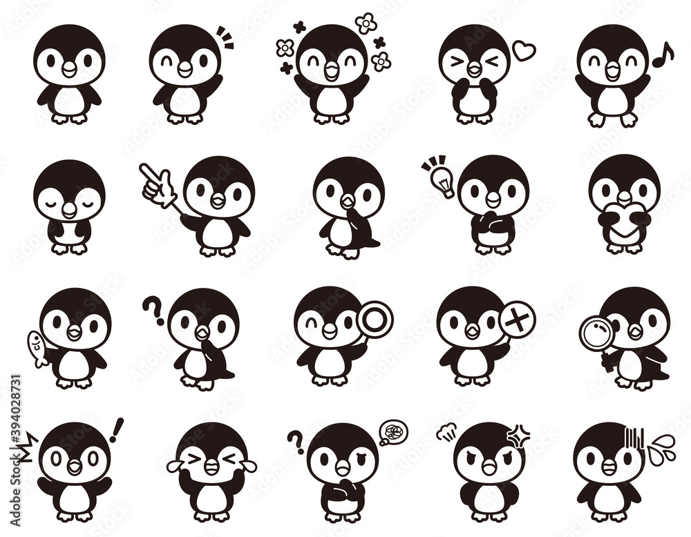ペンギンのかわいいキャラクターセット-Cute penguins character
ペンギンのかわいいキャラクターセット-Cute penguins character