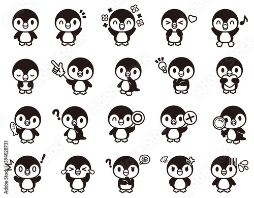ペンギンのかわいいキャラクターセット-Cute penguins character 