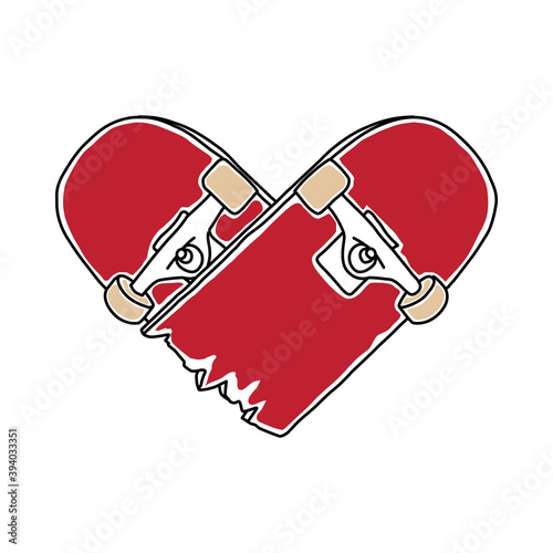 Love Skateboard Graphic Illustration Vector Art T-shirt Design