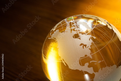 Fototapeta Naklejka Na Ścianę i Meble -  Glass Yellow Globe