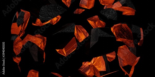 Exploding rock concept 3d render. 