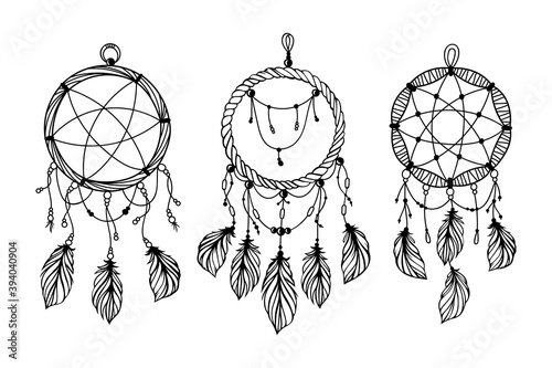 Hand drawn dream catcher illustration
