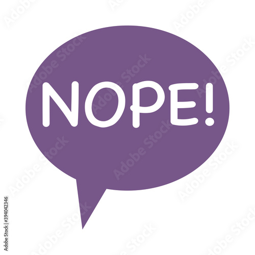 speech bubble with nope word
