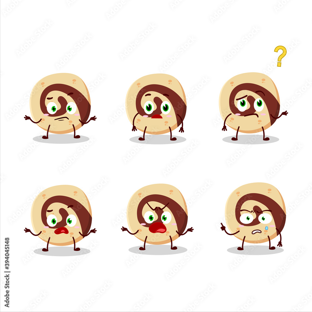 Cartoon character of spiral biscuit with what expression Cartoon character of spiral biscuit with what expression