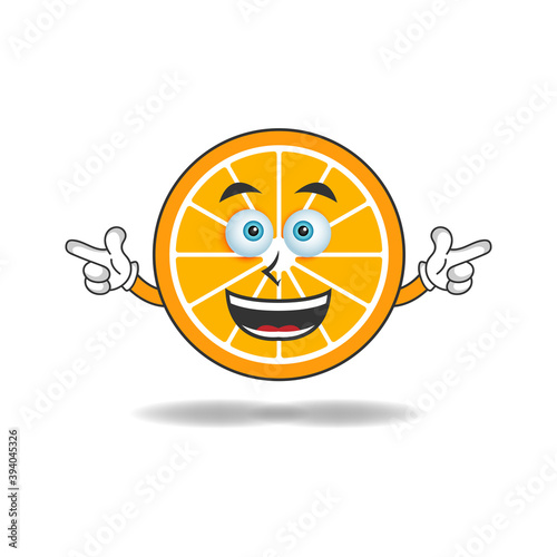 Orange mascot character with smile expression. vector illustration