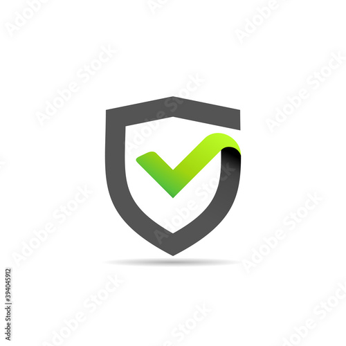 guard logo with tick mark concept, shield check mark logo
