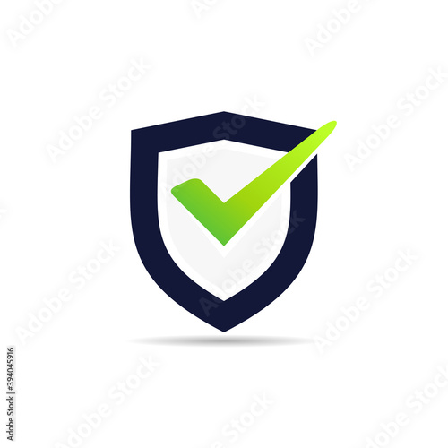 shield logo with tick mark concept, sjielt check mark logo