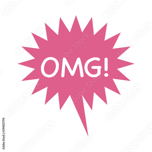 speech bubble with omg word