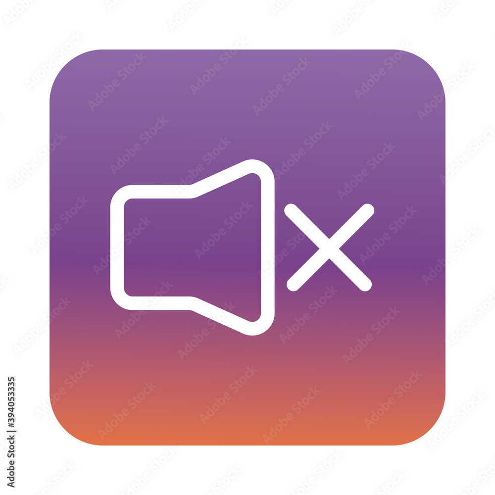 speaker off interface block gradient style icon speaker off interface block gradient style icon