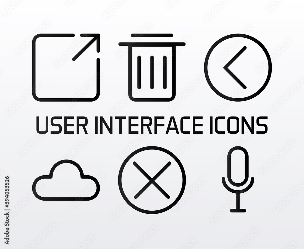 user interface set line style icons