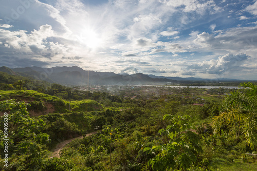 Aerial panoramic view of Rurrenabaque, the gateway to the Bolivian Amazon rainforest photo