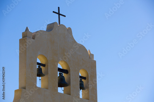 Colonial chapel in Cachi with blue sky, Argentina