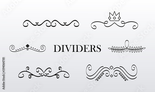 lettering in bundle of six elegants dividers set