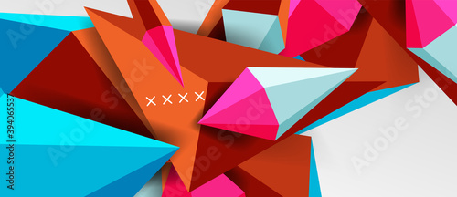 3d low poly abstract shape background vector illustration