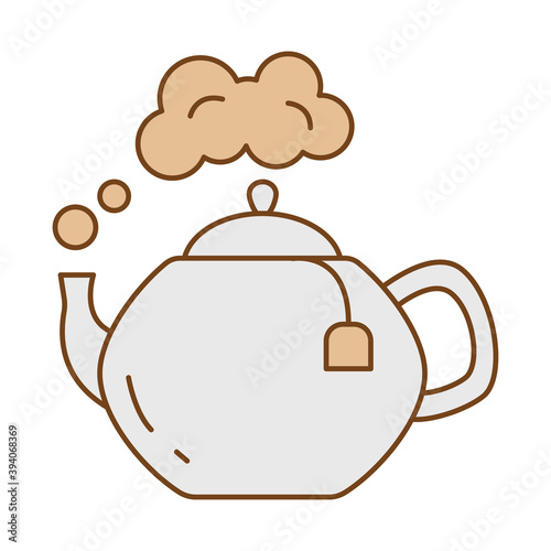 kettle tea pot hot fill style icon