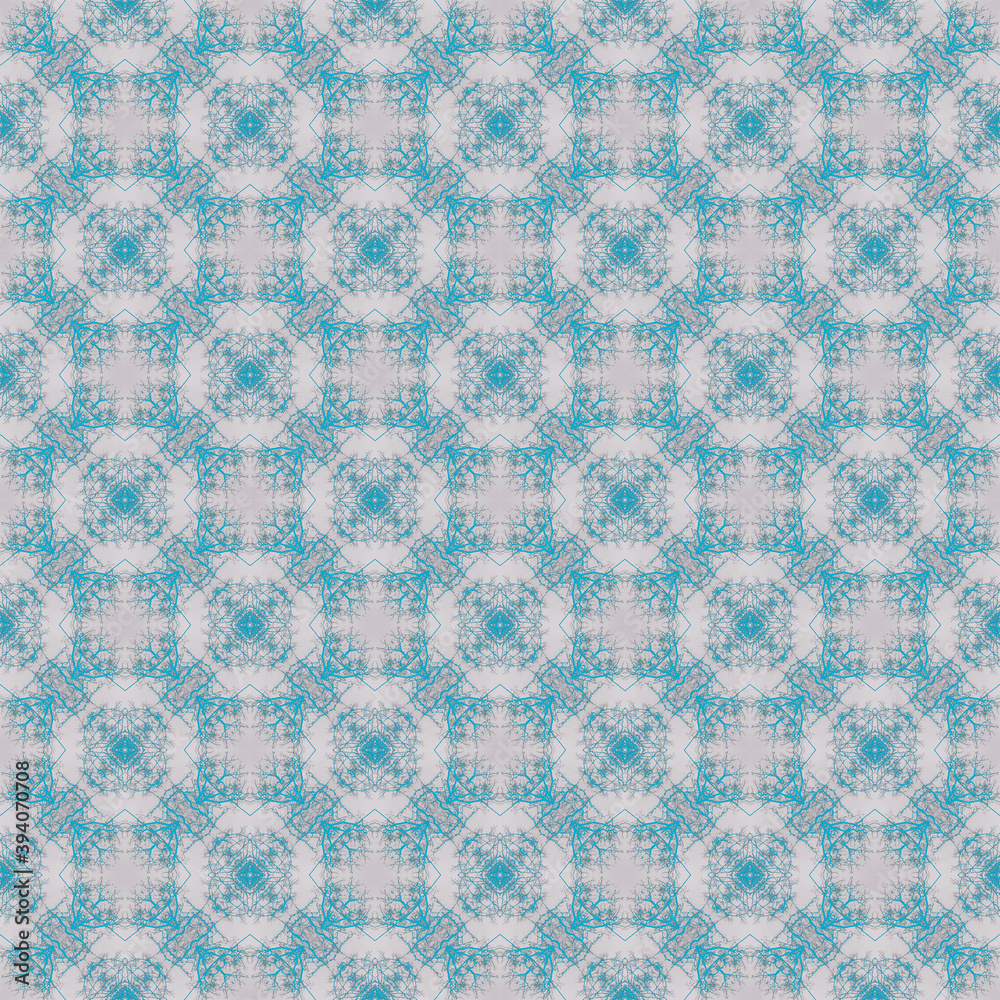 Seamless digital geometric pattern on gray background