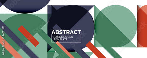 Simple circles and triangles abstract background. Vector illustration for covers, banners, flyers and posters and other designs