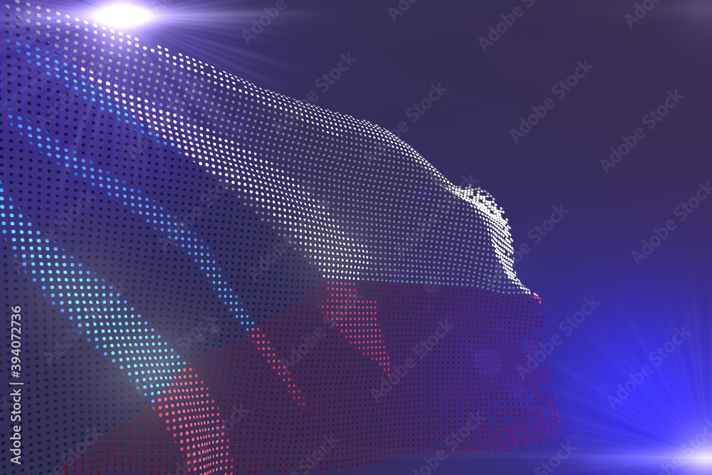 custom made wallpaper toronto digitalpretty digital vivid illustration of Czechia flag made of dots waving on purple with place for content - any feast flag 3d illustration..