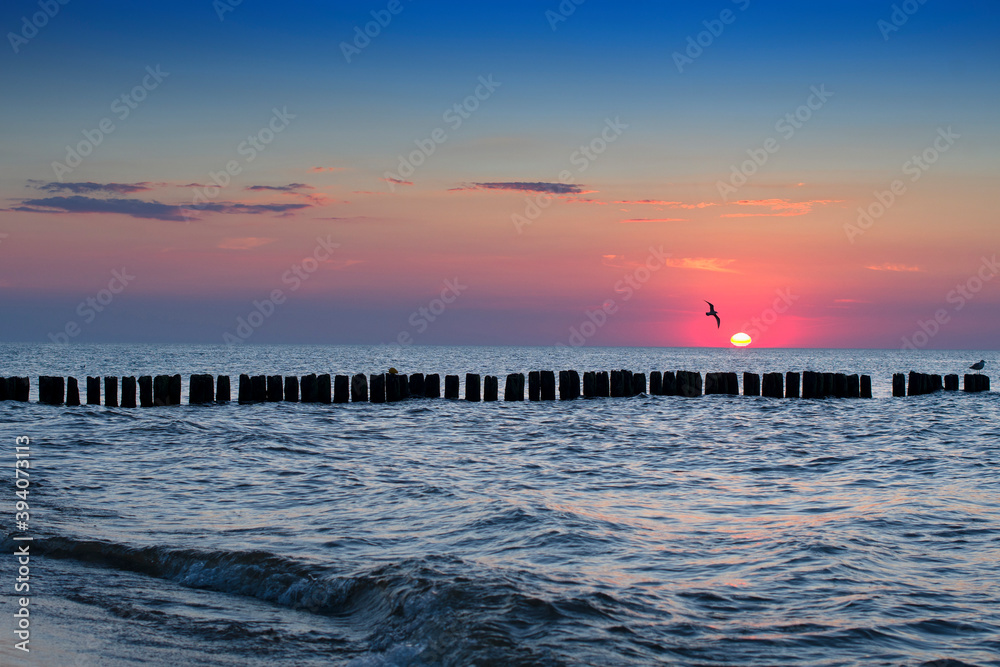 sea coast at sunset
