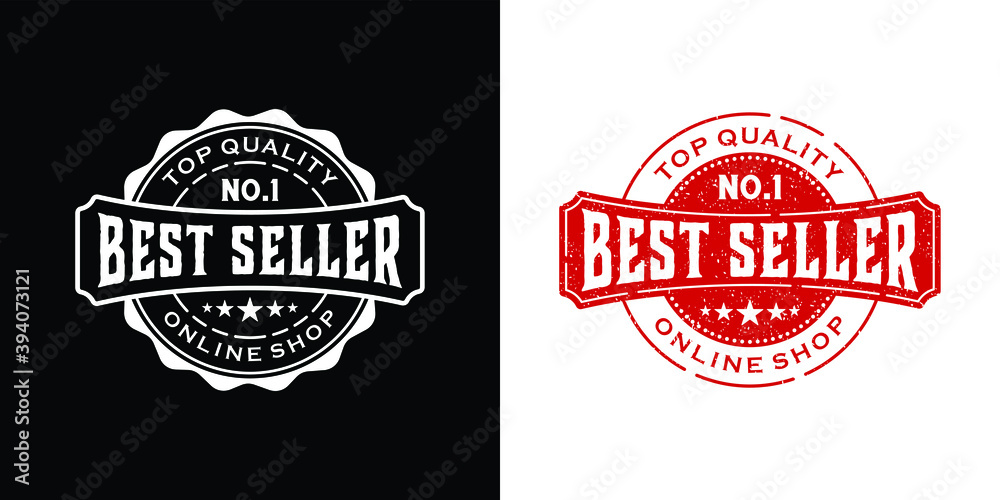 Collection of best seller label badge vintage retro logo stamp design template