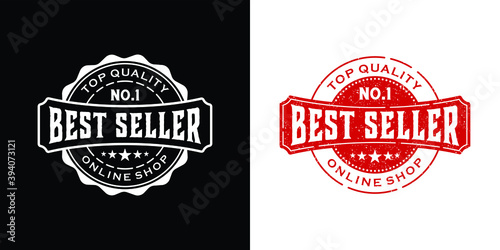 Collection of best seller label badge vintage retro logo stamp design template
