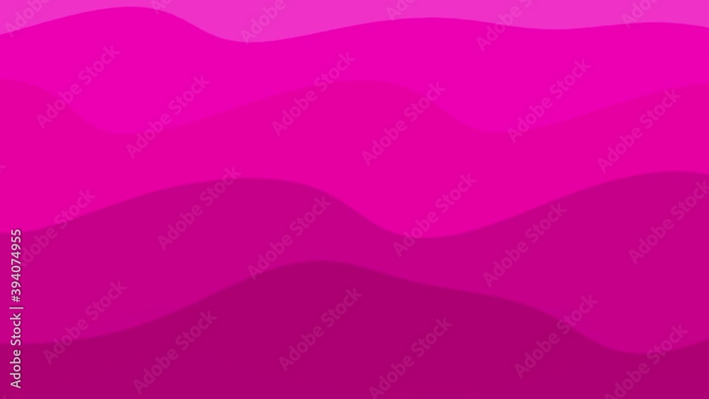 animated pink waves of fuchsia water or fluid in different tones or mountains of a landscape with rose flowers  in motion - digital flat design background for a cartoon