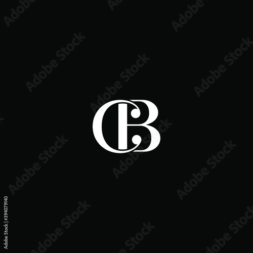 C B letter logo abstract design on black color background, cb monogram