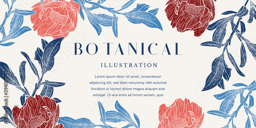 Botanical Blue Flower