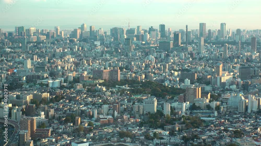 TOKYO, JAPAN : Aerial high angle sunset CITYSCAPE of TOKYO. View of buildings around Shinjuku and Minato ward. Japanese city life, business and urban metropolis concept shot. Real time fixed shot. TOKYO, JAPAN : Aerial high angle sunset CITYSCAPE of TOKYO. View of buildings around Shinjuku and Minato ward. Japanese city life, business and urban metropolis concept shot. Real time fixed shot.