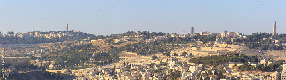 Large panorama on Mount of Olives