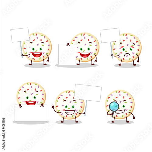 Sugar cookies cartoon character bring information board