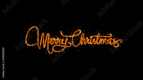Merry Christmas Typography Animation with PNG Alpha Background
