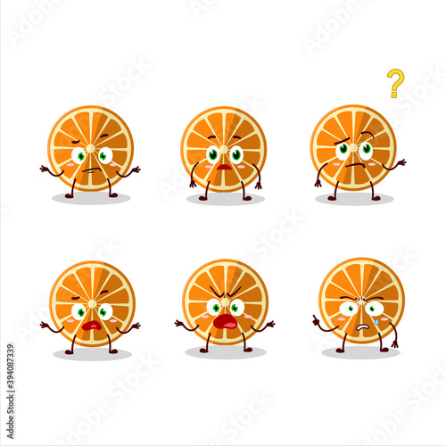 Cartoon character of new orange with what expression
